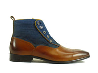 Carrucci Calfskin Button Up Slip-On Boot
