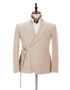 Cozy Champagne Men's Casual Suit for Summer Buckle Button Formal Groomsmen Suit for Wedding