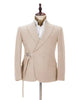 Cozy Champagne Men's Casual Suit for Summer Buckle Button Formal Groomsmen Suit for Wedding