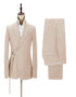 Cozy Champagne Men's Casual Suit for Summer Buckle Button Formal Groomsmen Suit