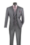 Charcoal Modern Fit 3-Piece Suit with Lapel Vest & Adjustable Pants