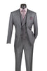 Charcoal Modern Fit 3-Piece Suit with Lapel Vest & Adjustable Pants