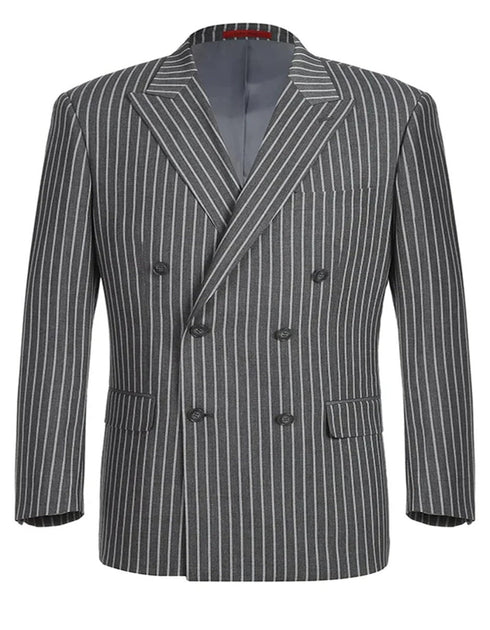 1920s Mens Suit - 1920s Mens Outfit - 1920s costume Bold Pinstripe Suit in Charcoal Grey