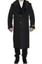 Removable Fur Collar Dark Charcoal Grey Ankle length Wool Dress Top Coat/Overcoat - Mens Overcoat