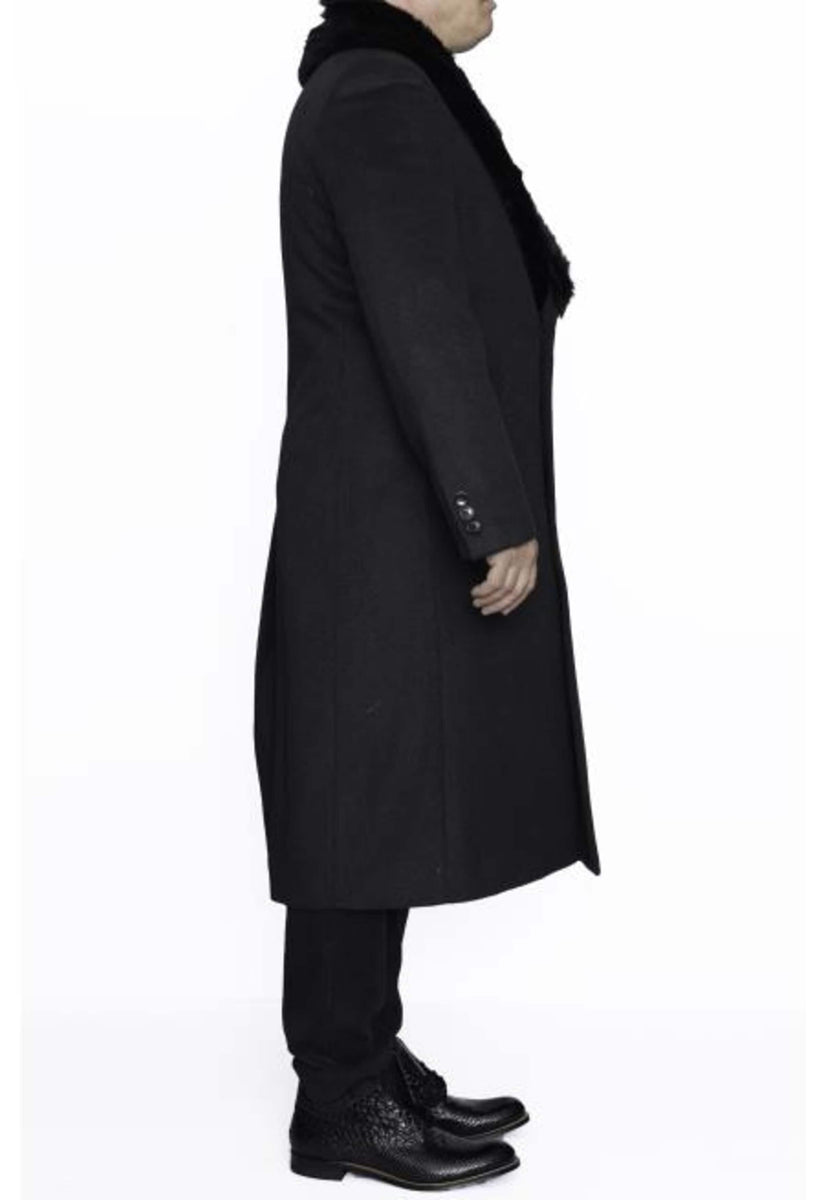 3 Button Ankle length Wool Dress Top Coat/Overcoat In Burgundy