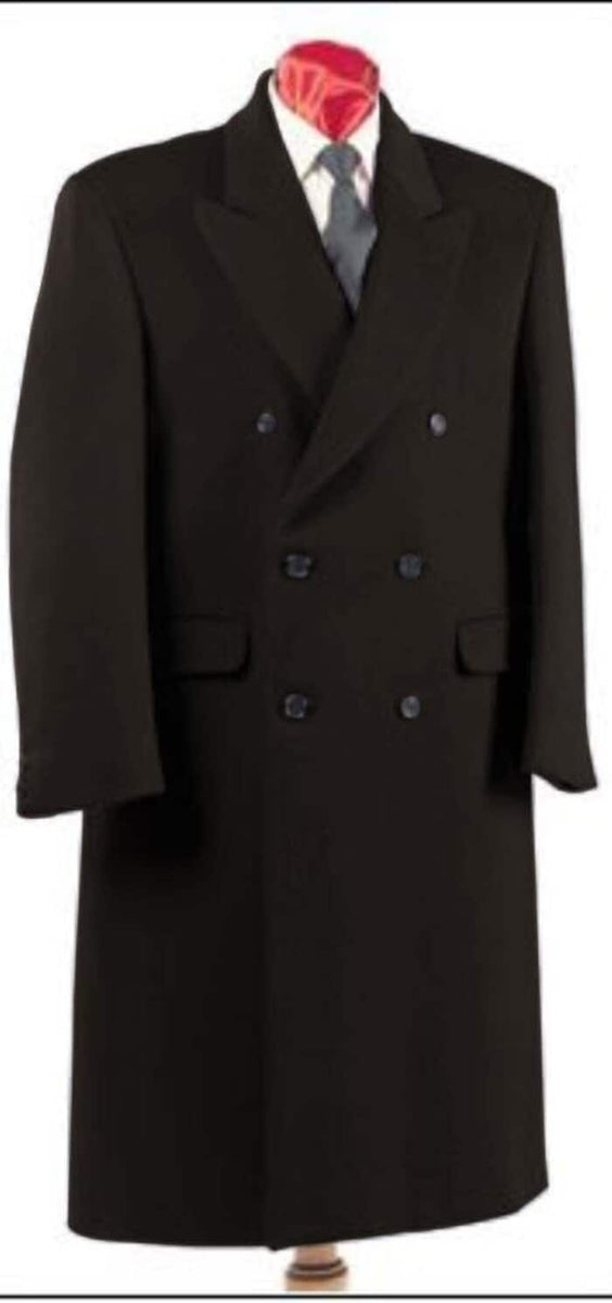 Men's Dress Coat 44 Inch Long Length Charcoal Double Breasted Wool Blend Overcoat main image 1