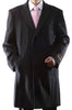 Dark Charcoal Masculine color Luxury Wool / Three-quarter Length Long men's Dress Topcoat - Winter coat ~ overcoats for men