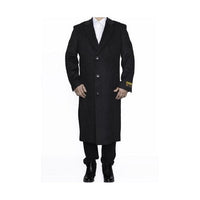 Mens Charcoal Three Button Fur Collar Big And Tall Overcoat