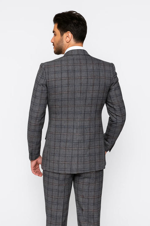 Charcoal with Blue Plaid by Rossiman