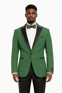 Mens Glitter Sequin Flashy in Color "Green" Tuxedo Dinner Jacket Blazer Sportcoat