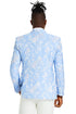 Men's slim fit sky blue & silver paisley foil print tuxedo dinner jacket for prom & wedding