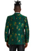 Men's slim fit hunter green and gold paisley prom and wedding tuxedo jacket