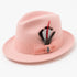 Pink Dress Hat 1920s Fedora Style - Mens Narrow Brim Crushable Wool Dress Hat Trilby Fedora in Pink