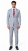 Statement Men's Modern Fit 2 Piece 100% Super 200 Wool Suit Peak Lapel in Grey - image 1