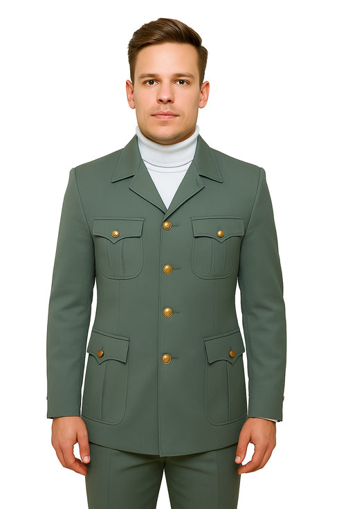 Seersucker Suit Peak Lapel Suit in Color "Mint Green " - Summer Fabric Tone on Tone Shadow Stripe By Rossiman