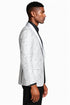 Men’s Silver Grey Tonal Paisley Tuxedo Jacket – Slim Fit Wedding & Prom Blazer