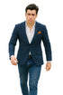 Men's Navy And Bold White Pinstripe Designer Fashion Blazer