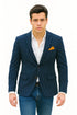 Men's Navy And Bold White Pinstripe Designer Fashion Blazer