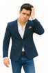 Men's Navy And Bold White Pinstripe Designer Fashion Blazer
