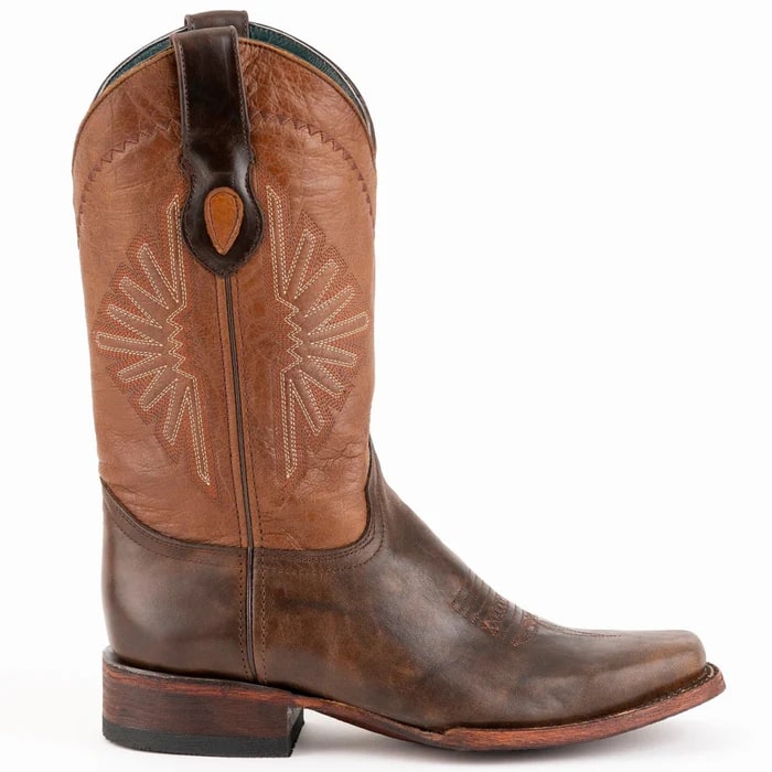 Ferinni Boot - Mens Dress Cowboy Boot  - Ferrini Men's Colt Full Quill Ostrich Square Toe Boots Handcrafted - Cognac