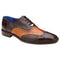 Belvedere Varo Chocolate Brown & Tan Genuine Alligator Eel Wingtip Shoes