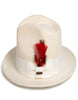 Off White Dress Hat 1920s Fedora Style - Mens Classic Wool Fedora Dress Hat in Off White