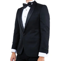 Shawl Collar Tuxedo Separates Coat, Black by ZeGarie