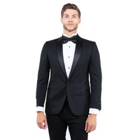 Shawl Collar Tuxedo Separates Coat, Black by ZeGarie