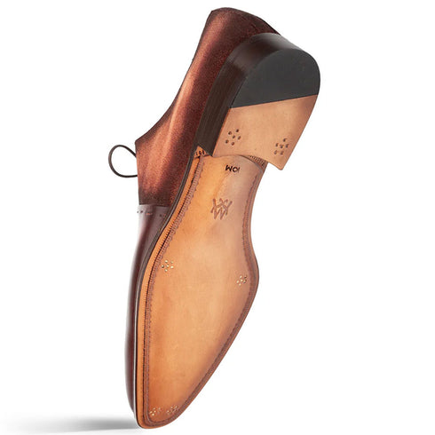 Colomer Cognac/Rust Calf/Suede Oxford Shoes By Mezlan Made In Spain Brand