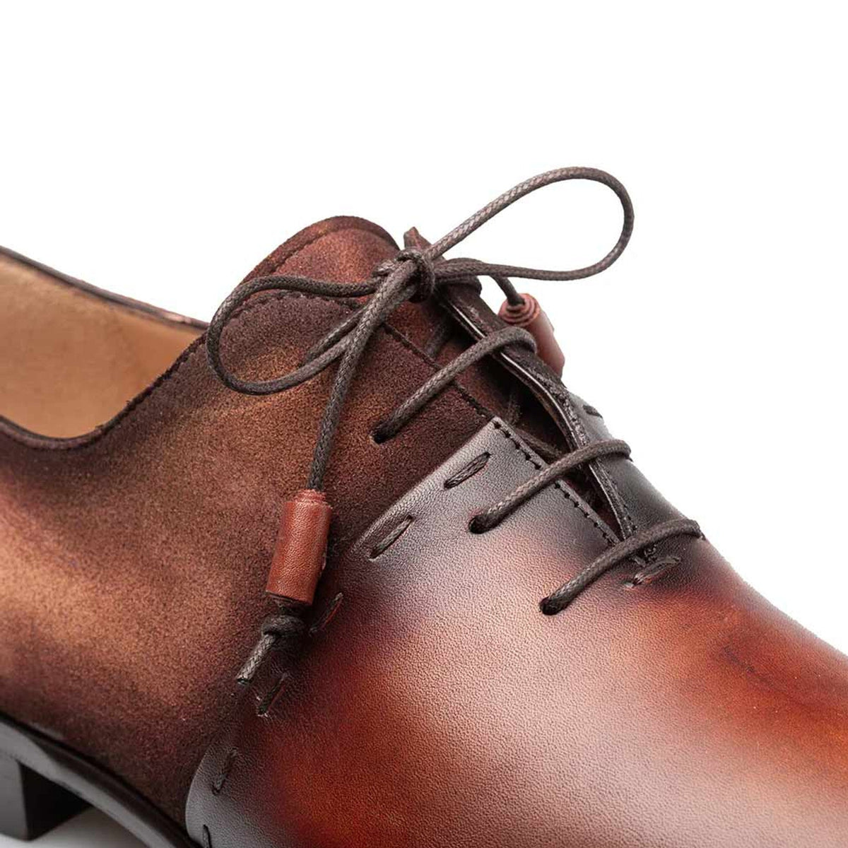 NEW MEZLAN men\'s colomer calfskin suede oxford in cognac Colomer Cognac/Rust Calf/Suede Oxford Shoes By Mezlan Made  main image 2