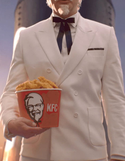 Mens Colonel Sanders KFC White Suit Costume