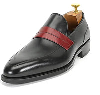 Carrucci Mens Penny Loafer in Contrast Strap