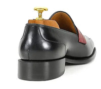 Carrucci Mens Penny Loafer in Contrast Strap