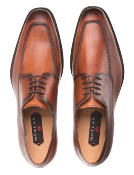 Lontani Lace Up Cognac/Rust By Mezlan Made in Spain Brand