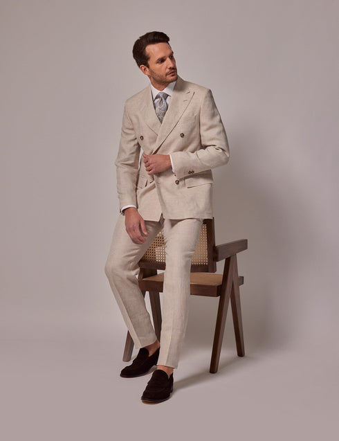 Mens Linen Suit For Beach Wedding - Summer Suit in Cream