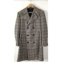 Cream~ Black~Red Men's Wool Car Coat - Driver Coat
