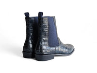Carrucci Crocodile Embossed Leather Chelsea Boot