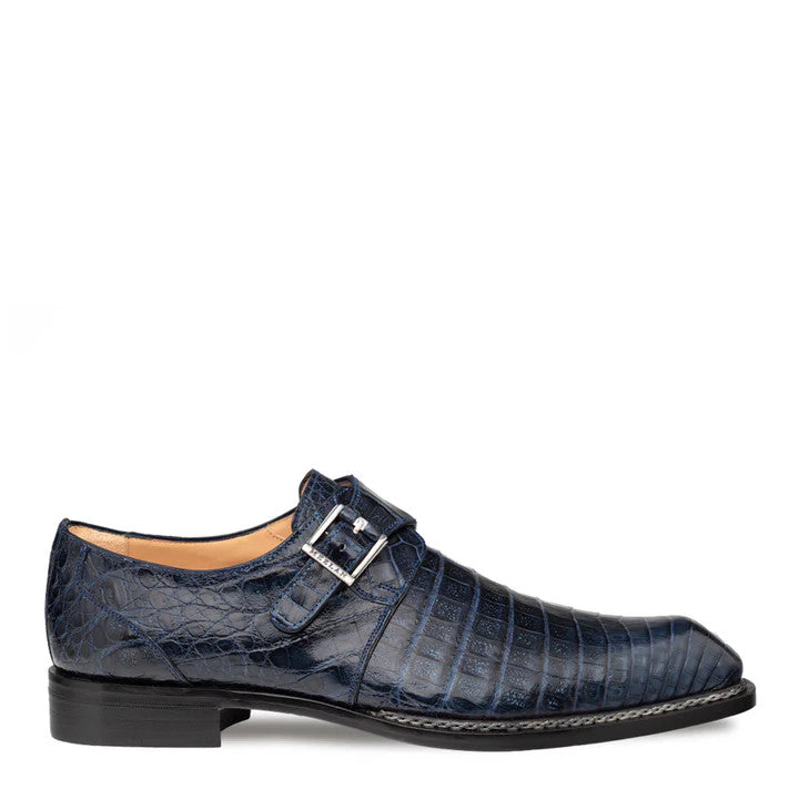 Gigolo Crocodile Monk Strap Blue By Mezlan Made In Spain  display picture 1