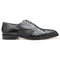 Belvedere Onesto Men's Black Genuine Ostrich And Crocodile Oxfords