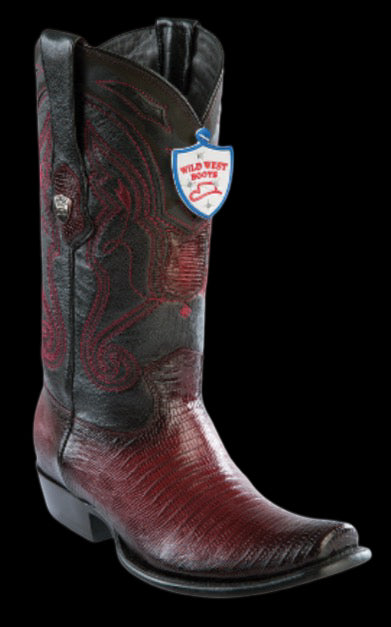 Wild West Botas de Armadillo Horma Dubai Toe Faded Burgundy