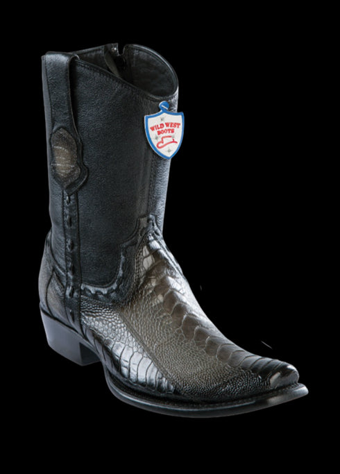 Wild West Botas de Pata de Avestruz Horma Dubai Toe Faded Gray