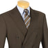Ramses Collection - Brown Regular Fit Double Breasted 2 Piece Suit with Flexible Elastic Waistband