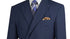 Ramses Collection - Navy Regular Fit Double Breasted 2 Piece Suit with Flexible Elastic Waistband
