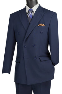 (36S, 38R) Double Breasted 2 Piece Suit Regular Fit in Navy