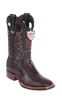 Wild West Botas de Pata de Avestruz Horma Square Toe Black Cherry