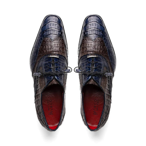 Marco Di Milano Luciano Men's Shoes Exotic Crocodile Classic Wingtip Dress Derby Oxfords
