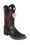 Wild West Botas de Avestruz Horma Rodeo Black Cherry