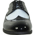 Bravo Mens 1920's Gangster Wingtip Dress Shoe in Black and White