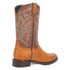 Dingo Brown Ostrich Print Snip Toe Leather Boots