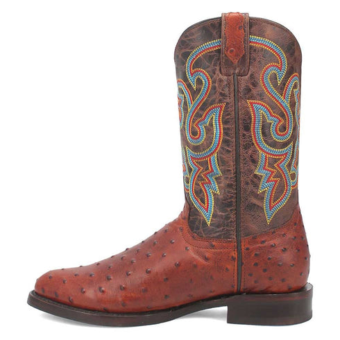 Dingo Brown Lizard Print Leather Boots